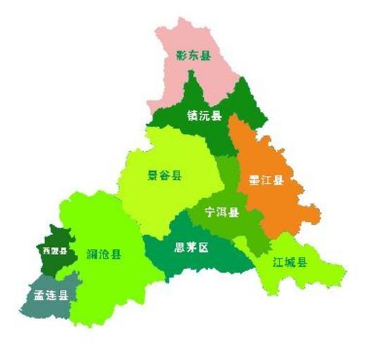 普洱有哪几个区几个县市